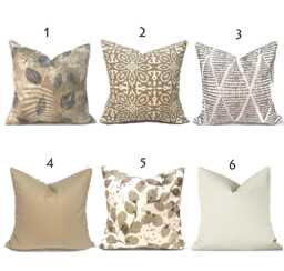 Outdoor Pillow Cover With Zippers, Easy To Use & Washable, Pick Your Favorite Tans & Neutrals - thumbnail 1