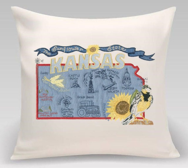 Kansas State Pillow With Feather Insert - image 1