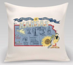 Kansas State Pillow With Feather Insert - thumbnail 1