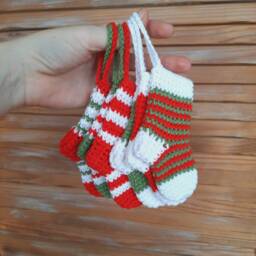 Crochet Christmas Stocking Garland Mini Ornament Bunting - thumbnail 2