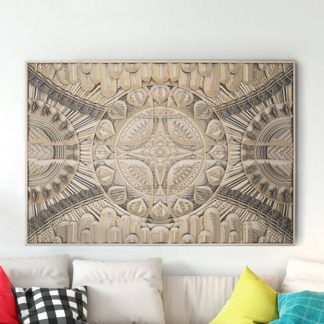 Trace Mandala Wood Art, Large Layered Geometric Laser Cut Wall Hanging, Modern Interior Decor - image 1