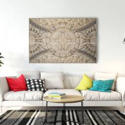 Trace Mandala Wood Art, Large Layered Geometric Laser Cut Wall Hanging, Modern Interior Decor - thumbnail 2
