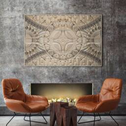 Trace Mandala Wood Art, Large Layered Geometric Laser Cut Wall Hanging, Modern Interior Decor - thumbnail 3