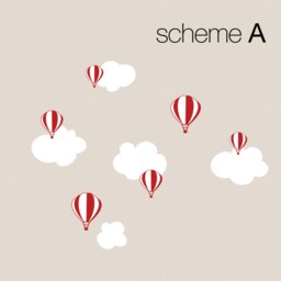 Hot Air Balloon With Clouds Decal Set - Kids Vinyl Wall Sticker - thumbnail 3