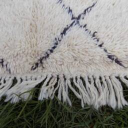 Hand Knotted Beni Ourain Rug Moroccan Wool Berber Rug - 7.02Ft X 4.42Ft - thumbnail 2