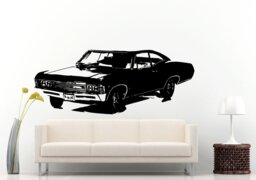 Classic Old School Antique American Muscle Sports Racing Fast Car Automobile Vehicle Wall Decal Vinyl Sticker Mural Room Decor L692 - thumbnail 1
