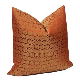 Beacon Hill Corbusier Spice Geometric Dot Pillow Cover - High End Luxury Silk Designer Accent Throw - thumbnail 2