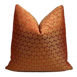 Beacon Hill Corbusier Spice Geometric Dot Pillow Cover - High End Luxury Silk Designer Accent Throw - thumbnail 1