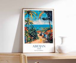 Abidjan Poster, Ivory Coast Africa West African Beach Cultural Wall Decor, Art Print - thumbnail 1
