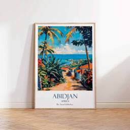 Abidjan Poster, Ivory Coast Africa West African Beach Cultural Wall Decor, Art Print - thumbnail 2
