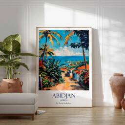 Abidjan Poster, Ivory Coast Africa West African Beach Cultural Wall Decor, Art Print - thumbnail 3