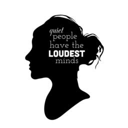 Quiet People Loud Minds Quote - Vinyl Wall Decal, Home Office Decor - thumbnail 2