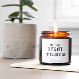 Funny Manifesting Candle, Book Lover Gift, Vegan Handmade Scented Candle - thumbnail 2