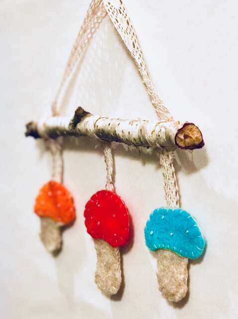 Felt Mushroom Wall Hanging - image 1