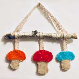 Felt Mushroom Wall Hanging - thumbnail 2