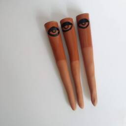 Handmade Terracotta Olla Tube Evil Eye Plant Waterer - thumbnail 3