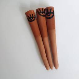 Handmade Terracotta Olla Tube Evil Eye Plant Waterer - thumbnail 1