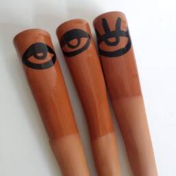 Handmade Terracotta Olla Tube Evil Eye Plant Waterer - thumbnail 2