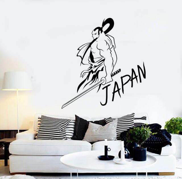 Wall Vinyl Samurai Japan Warrior Sword Cool Decal Mural Art 1623Dz - image 1