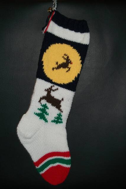 PDF Pattern Only Hand Knitted Owl Christmas Stocking - image 1