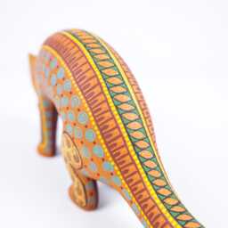 Hand Carved Copal Wood Coyote Alebrije - Painted Oaxaca Folk Art Sculpture - thumbnail 4
