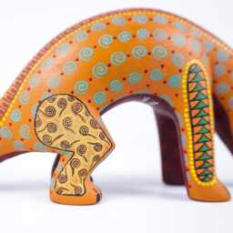 Hand Carved Copal Wood Coyote Alebrije - Painted Oaxaca Folk Art Sculpture - thumbnail 2