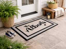 Personalized Gift - Outdoor Rug Doormat Washable Custom Door Mat Welcome Family