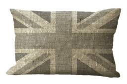Burlap Gray Union Jack Lumbar Oblong - thumbnail 1