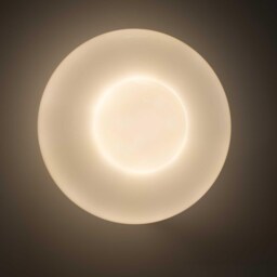 Milk Glass Wall Lamp, Sconce For Hallway Or Staircase, Light Fixture in Brass Nickel Finish - thumbnail 3