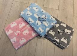 Personalised Baby Fleece Blanket/Comforter Soft Wrap- New Baby Gift - Sleep Nursery, Bedtime, Hospital - thumbnail 1