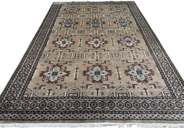 8x12 Khaki Color Bokhara Rug - 2.50x3.65 Kids Room Luxury Area Turkish Fine Quality Afghan - image 1