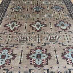 8x12 Khaki Color Bokhara Rug - 2.50x3.65 Kids Room Luxury Area Turkish Fine Quality Afghan - thumbnail 3
