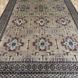 8x12 Khaki Color Bokhara Rug - 2.50x3.65 Kids Room Luxury Area Turkish Fine Quality Afghan - thumbnail 2