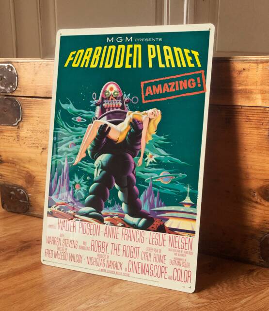 Home Wall Art Print Vintage Forbidden Planet Metal Film Poster Sci Fi Movie Advert B Plaque, Waterproof, 200mm X 305mm - image 1