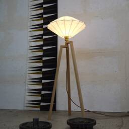 Tripod Floor Lamp Tripod Retro 60 - 70S Cocoon Design Floor Lamp Standard - thumbnail 4