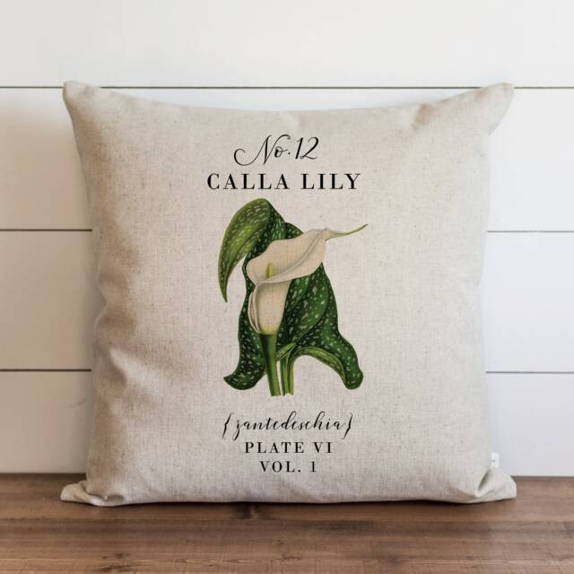 Calla Lily Pillow Cover - 18 X 20 Botanical Floral Spring Home Decor Summer Throw Garden - image 1
