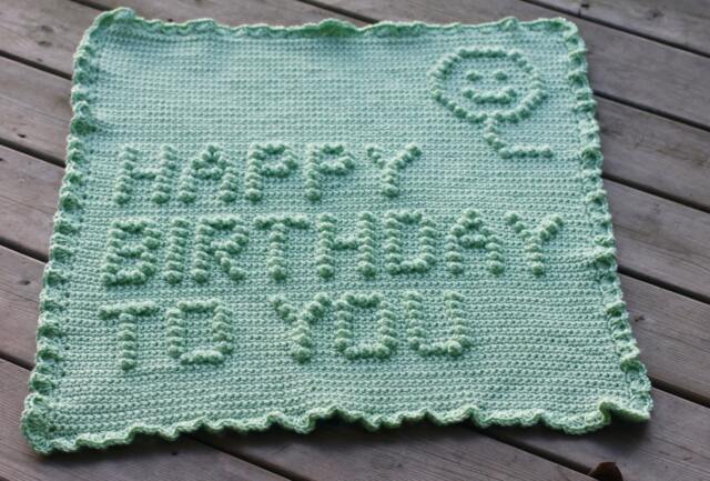 Happy Birthday Crochet Baby Blanket Pattern