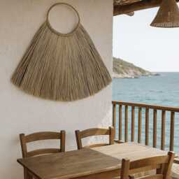 Seagrass Wall Decor 90 cm Boho Large Natural Fan Rustic Rattan Hanging - thumbnail 3