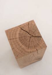Handcrafted Solid Oak Wood Block Stool Rustic Side Table - thumbnail 1