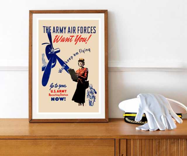Reprint Of The Ww2 Propaganda Poster - Women's Army Air Corp - image 1