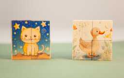 Baby Blocks Set With Animals, Gender-Neutral Toddler Gift, Welcome Baby, Unique Gifts, Bunny Natural Wood Blocks, Educational Toy - thumbnail 1