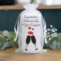 Personalised Engagement Candle With Champagne Glasses Custom Names Romantic Anniversary Couple Keepsake - thumbnail 3