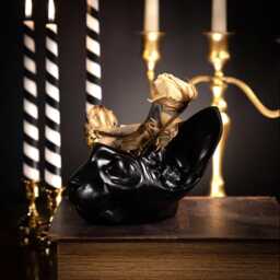 Sphynx Cat Head Pot - Makeup Brush Holder Gothic Resin Decor - thumbnail 3