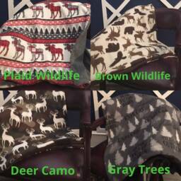 Fleece Throw Blanket, Sherpa Backed Camo Throw, Moose Deer Blanket - thumbnail 2