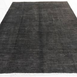 Black Custom Size 4x6 6x8 7x10 Ft Afghan Gabbeh Rug, Turkmen Hand Knotted Veg Dyes Wool Area One Color Solid Boho Living Room Rug - thumbnail 2
