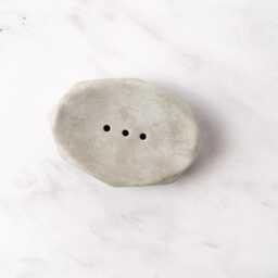 Geometric Draining Concrete Soap Dish Modern Bathroom Decor, Handmade - thumbnail 2