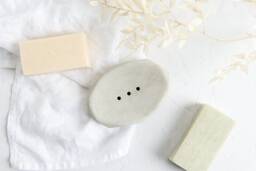 Geometric Draining Concrete Soap Dish Modern Bathroom Decor, Handmade