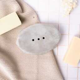 Geometric Draining Concrete Soap Dish Modern Bathroom Decor, Handmade - thumbnail 3