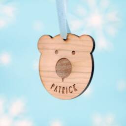 Personalised Animal Tree Decorations - Personalized Wooden Christmas Baubles Childrens Gift Ideas Reindeer Bear Penguin Festive - thumbnail 4