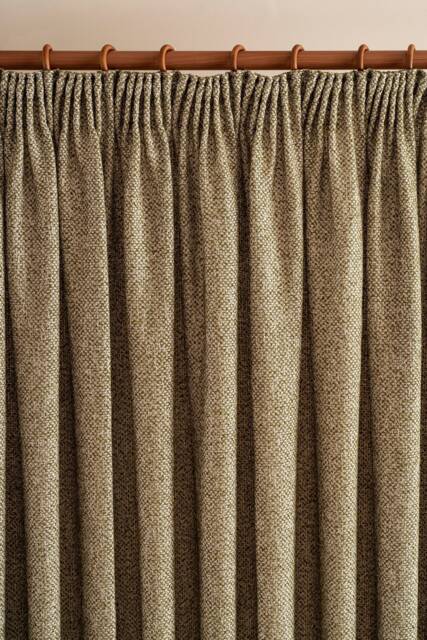 Linen Curtain Panel French Pleat, Custom Size, Heavyweight Cotton Blend - image 1